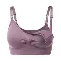 

Adjustable straps feeding maternity bra purple gray spandex nylon breast feeding nursing bra