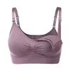 Adjustable straps baby feeding maternity bra purple gray spandex nylon breast feeding nursing bra