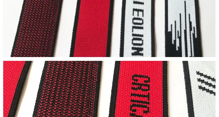 3cm flat knitting machine rib belt woven hemp base process letter ribbon/can be customized details