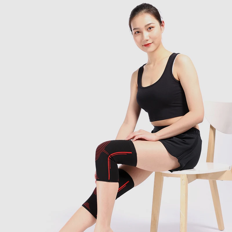 

Hot Sale 3D Knitted Elastic Fitness Knee Support Sports Knee Brace Pad, Customized color