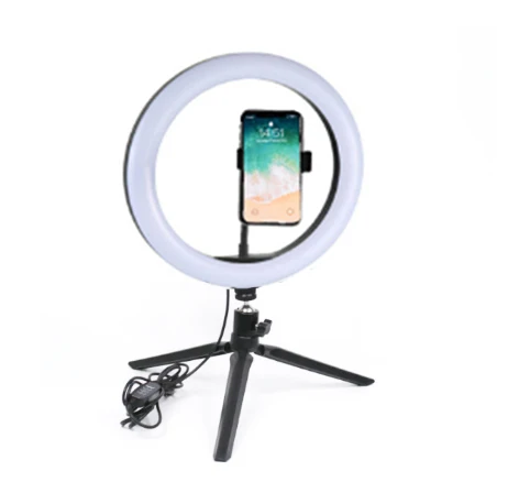 

MASSA 10 Inch Led Stand Dimmable Studio Cosmetic Selfie Lamp Fill Camera Adapter Ring Light Photography with Tripod