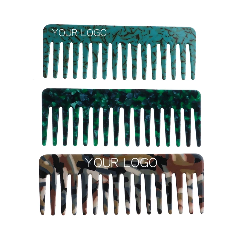 

High quality Hot sale hair comb mix and match acetate acrylic Dark color custom combs with logo