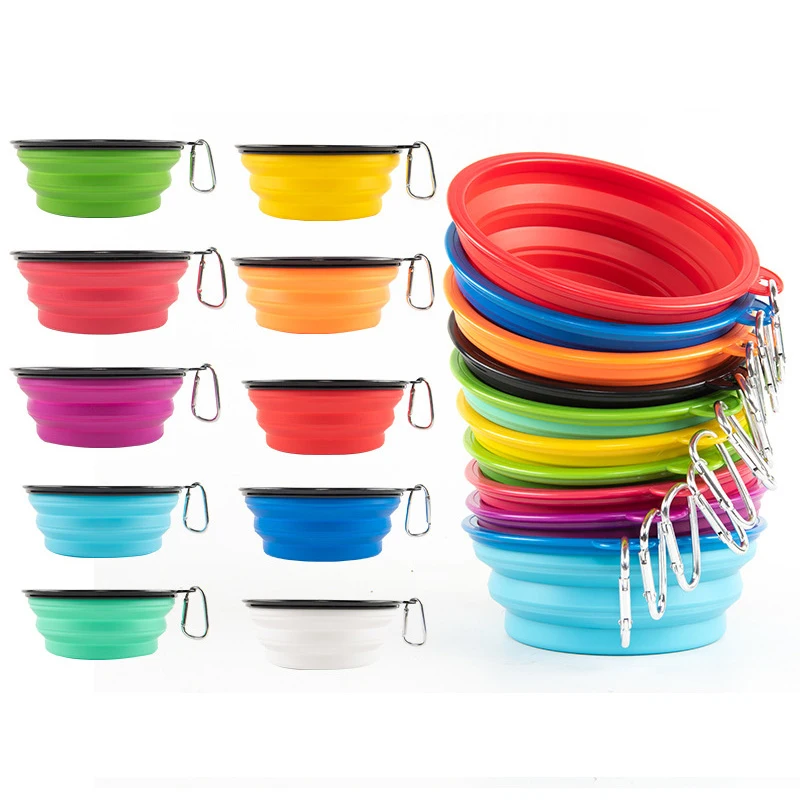 

1000ml Pet Dog Large Collapsible Cat Folding Silicone Bowl Outdoor Travel Portable Puppy Food Container Feeder Dish Water Bowl
