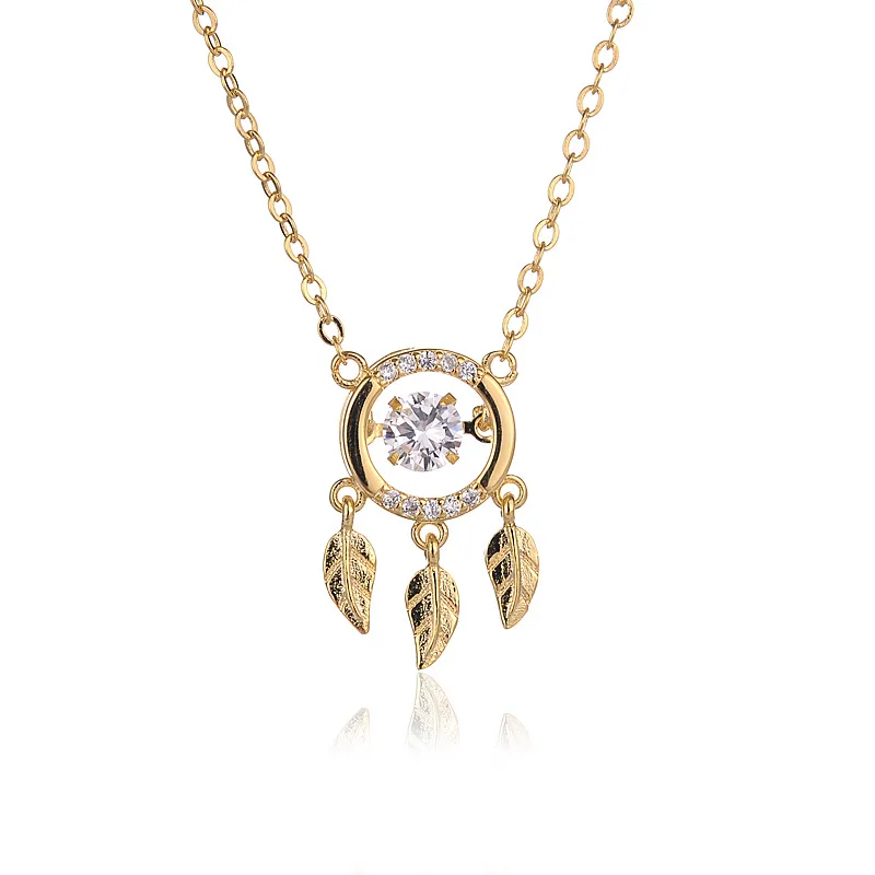 

18k Real Gold Plated Rhinestone Crystal Dreamcatcher Choker Necklace 925 Sterling Silver Dreamcatcher Necklace Jewelry