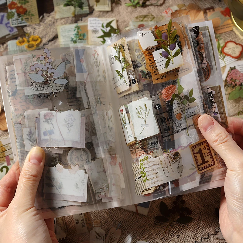 

4 design 20 pcs / set stickers vintage animal plant insect PET transparent decoration stickers for Diary Scrap Book JIUMO