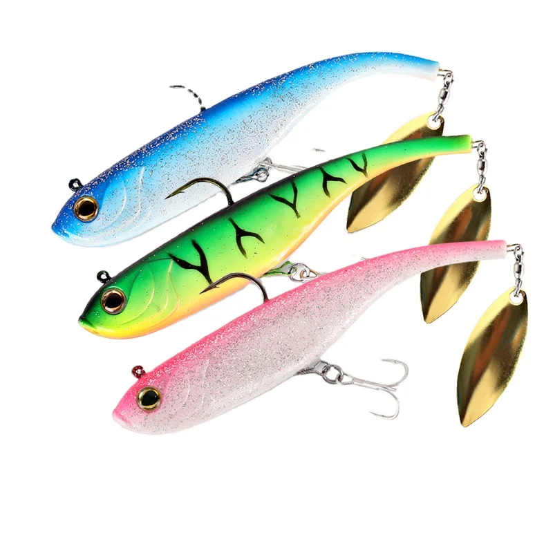 

New Vivid Fish Colors Soft Plastic Fishing Lures 12cm 47g Ttail Soft Fishing Lures, 6 colors