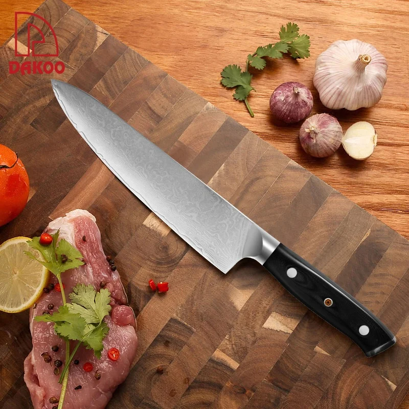 

Professional chef knife 8 Inch domestic damascus steel knife with G10 Handle