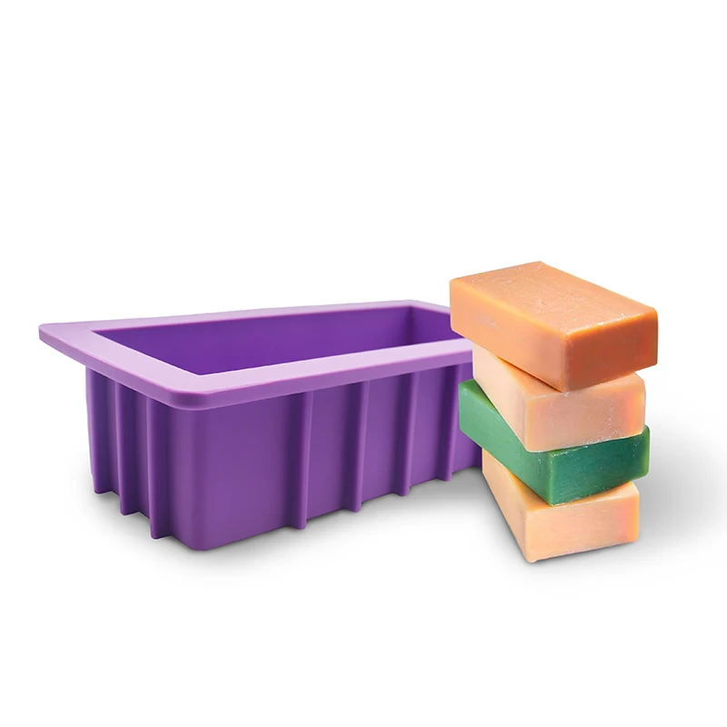 

Non-stick Resistant Temperature 1 Cavity Rectangle Handmade Silicone Soap Mold For Soap Muffin Loaf Making, Purple,or according to your request .