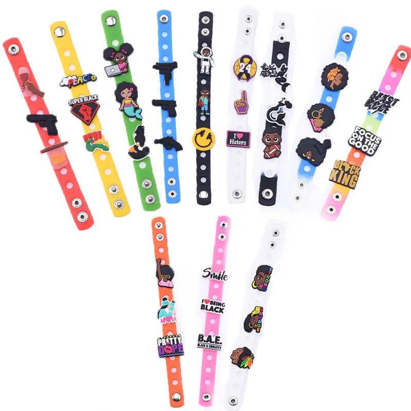 

Wholesale PVC croc shoe charms Black lives matter Silicone Bracelet charms for clog shoe /BLM/ Nipsey Hussle/Purse Charms