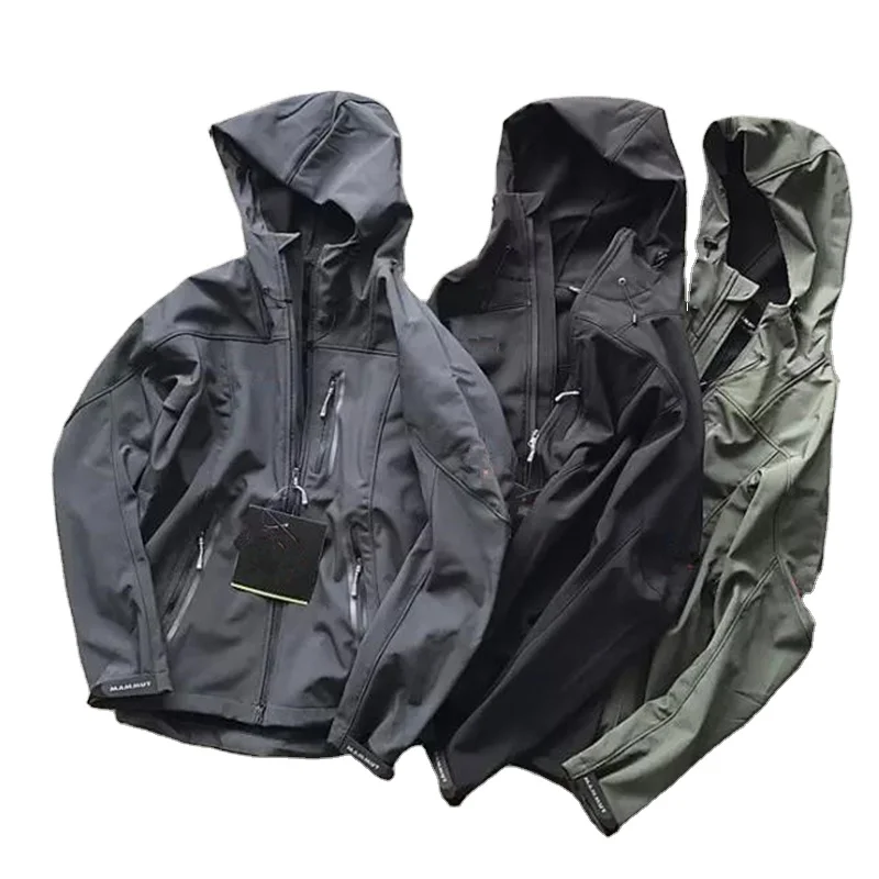 

Oem Service Windbreaker Rain Outdoor Bike Wholesale Zipper Collar Waterproof men Softshell Jacket with hood, Customized color