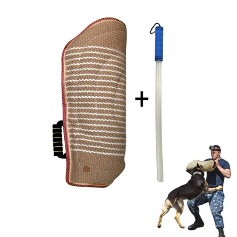 

Thick dog bite sleeve protective arm sleeve whip agitation stick for large dog jute working fiber dog bite training, As picture show