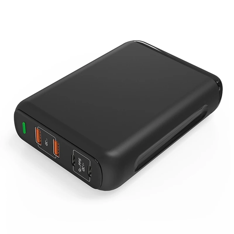 

100W PD3 PPS fast charging usb charger gan type c charger qc4+ portable travel 100W PD charger, Black white