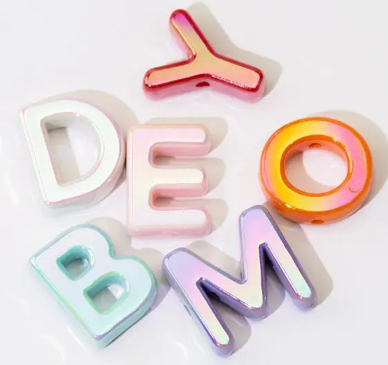 Popular Colorful English Alphabet Beads for Jewelry Diy Decoration