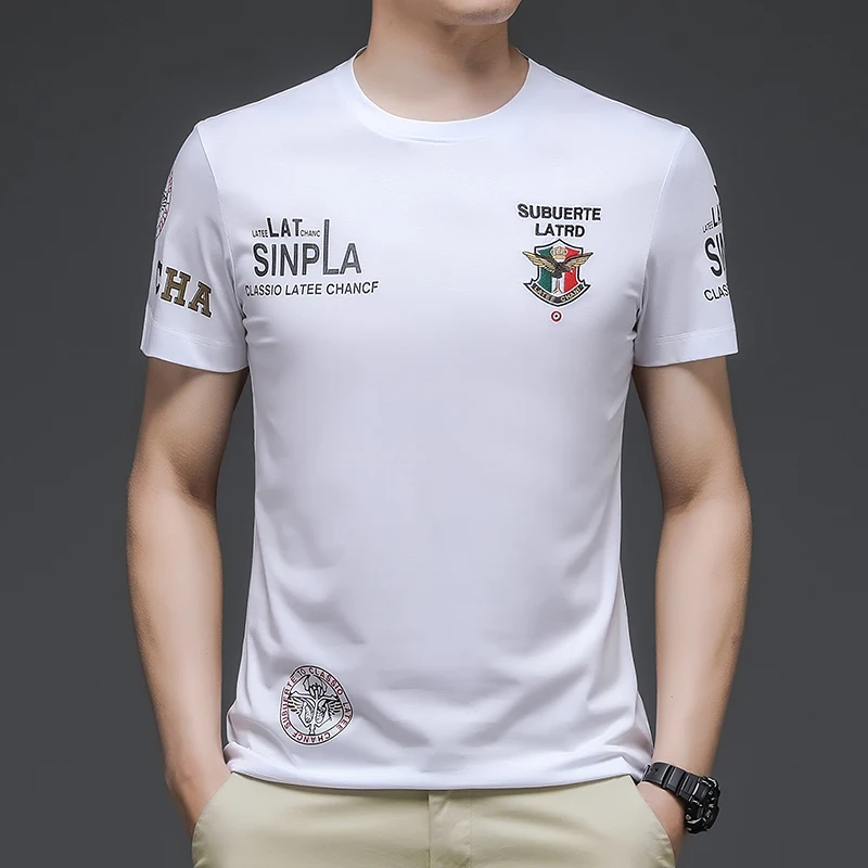 

100 cotton high quality crop top short sleeve luxury cotton t-shirt mens branded t-shirts