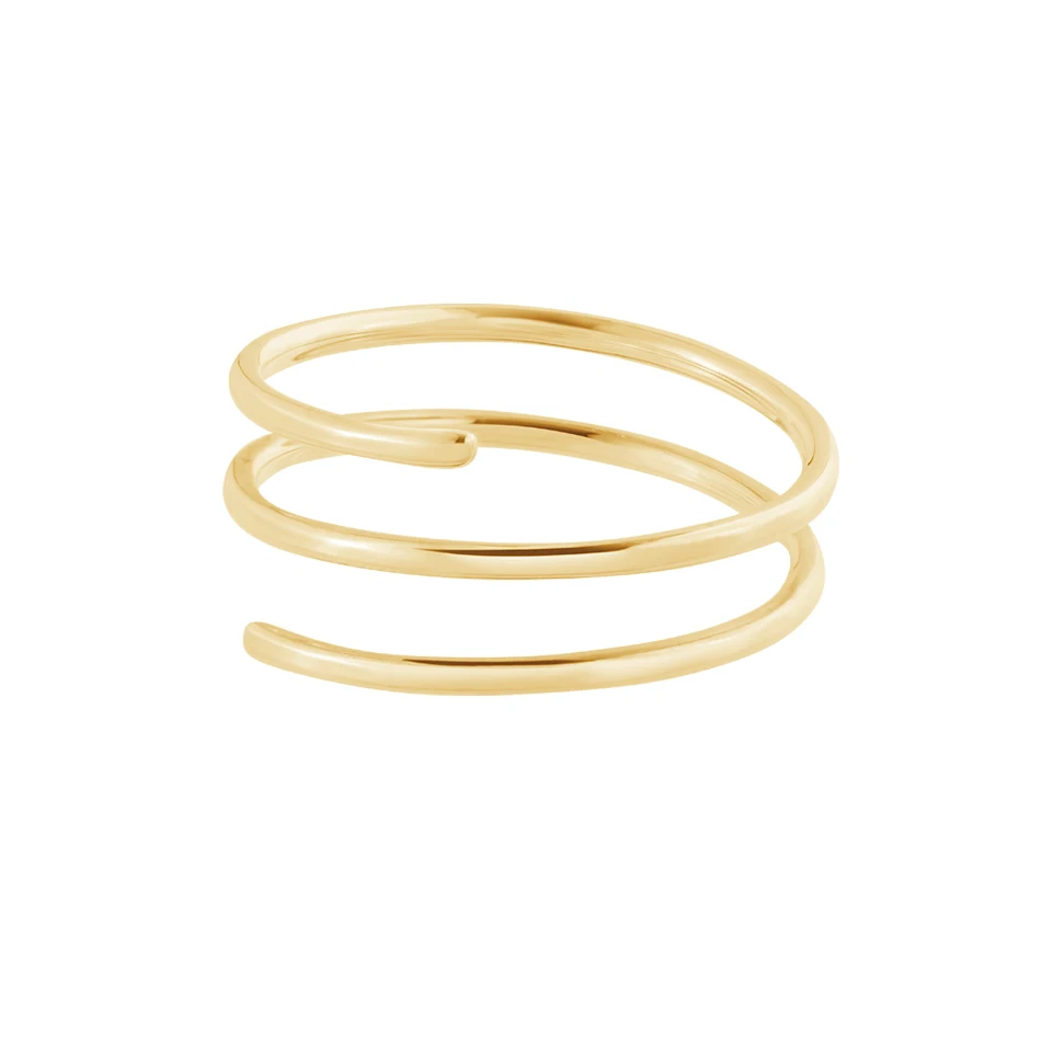 

minimalist jewelry 925 sterling silver wholesale 18K gold plating Spiral Ring for women