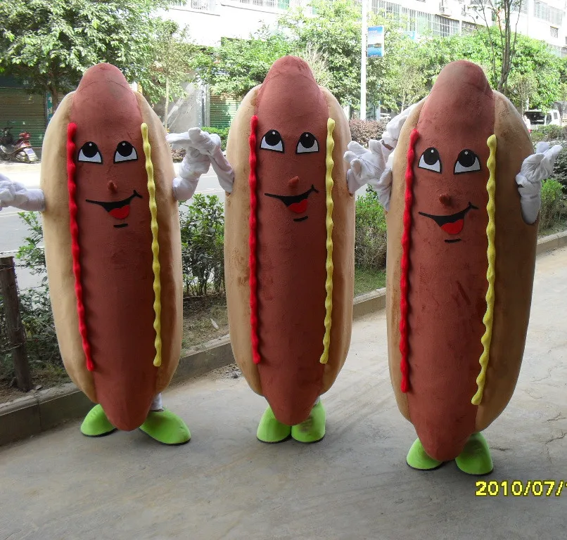 
Customized holiday amusement park adult hot dog costume 