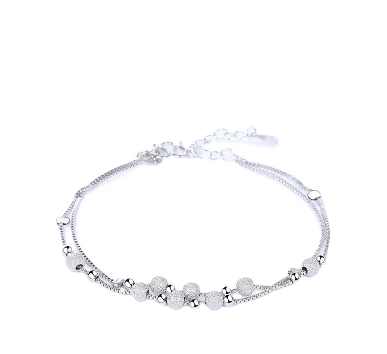 

Double Layered Matte Beads Trendy Anklet Charm Rose Gold Anklets For Women 2020 Bead Anklet