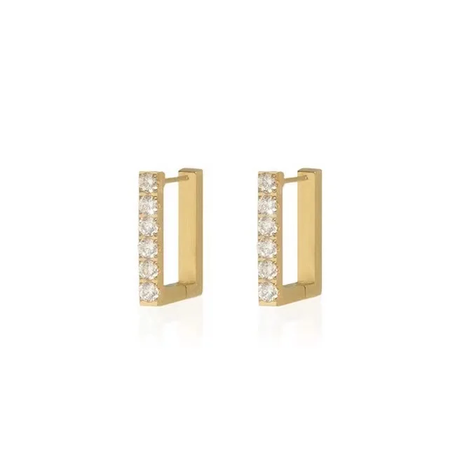 

Newly Designed Paper Clip Gold Plated Earrings Jewelry Stainless Steel Fashion Gold Hoop Earrings Jewelry