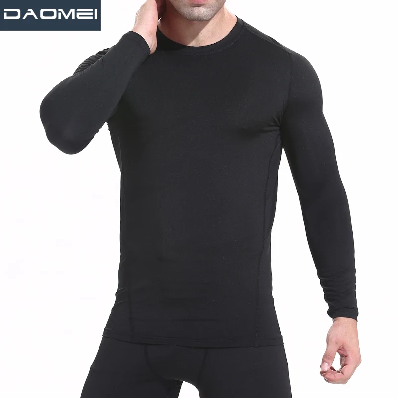 

Quality Autumn Winter Plain Mens Long Sleeve Quick Dry Breathable Outdoor Training Clothes Gym Sports T Shirt, Black, gray