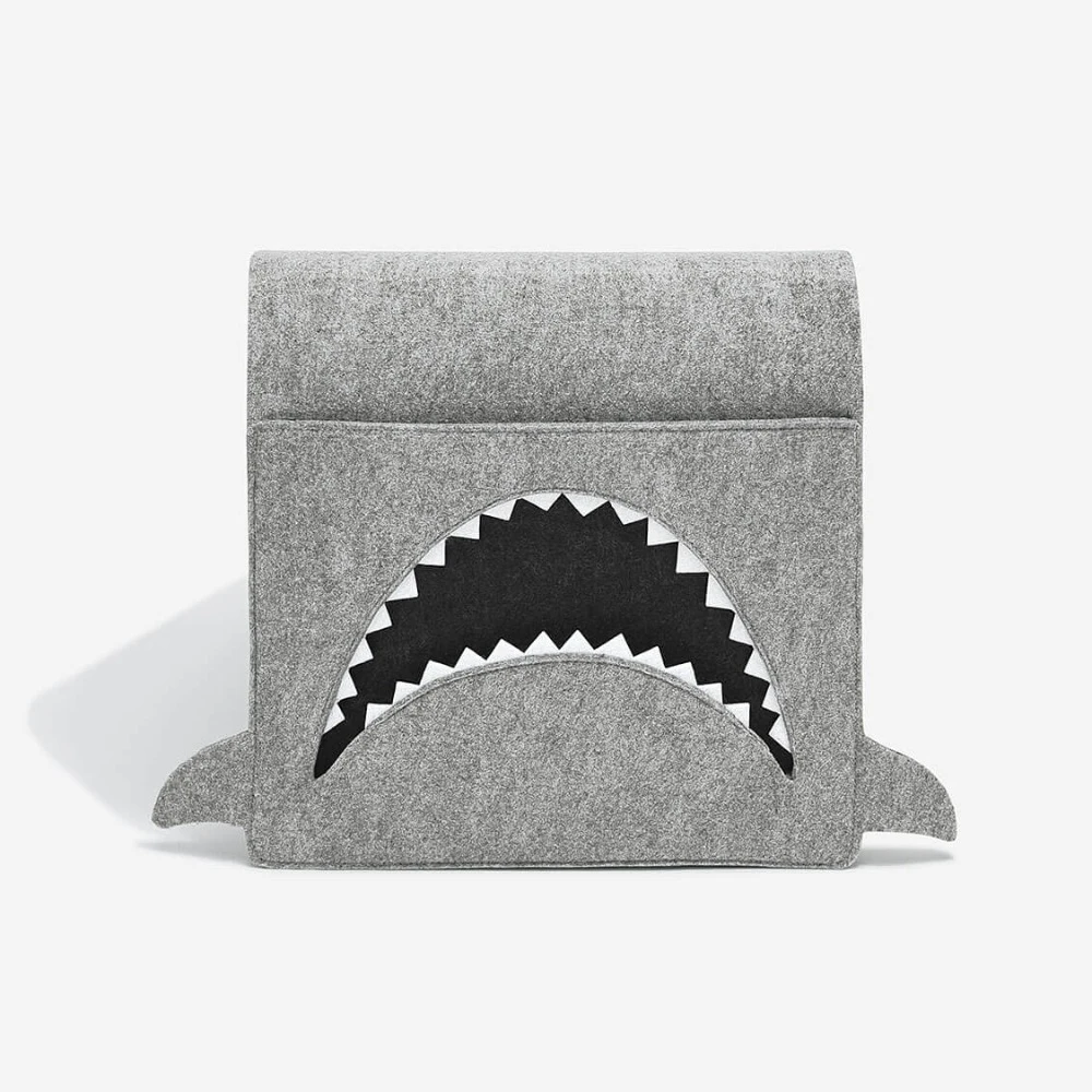 

Upin Bed Pocket cute cartoon kid animal Bed Sofa Desk Hanging Caddy Organizer Felt Bedside Storage Bag, Gray black green orange