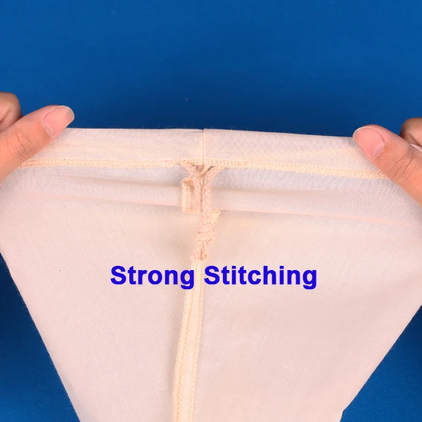 
BOSI 28 * 30 CM Cone Shape Organic Cotton Nut Milk Filter Bag Easy To Clean Easy To Use Nut Milk Bag For Celery Juice Oat Milk 