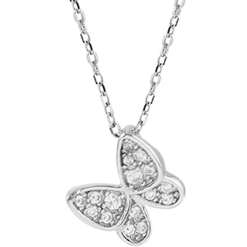 

Trendy Style S925 Sterling Silver Butterfly Pendant Necklace Endearing Women Collarbone Chain Necklace, Picture