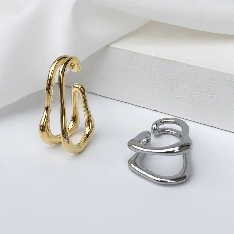

Fashion lady jewelry double layer irregular sample clip on earrings, As pic