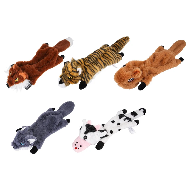 

5 pack new animal shape squeak pet plush bite-resistant plush toys