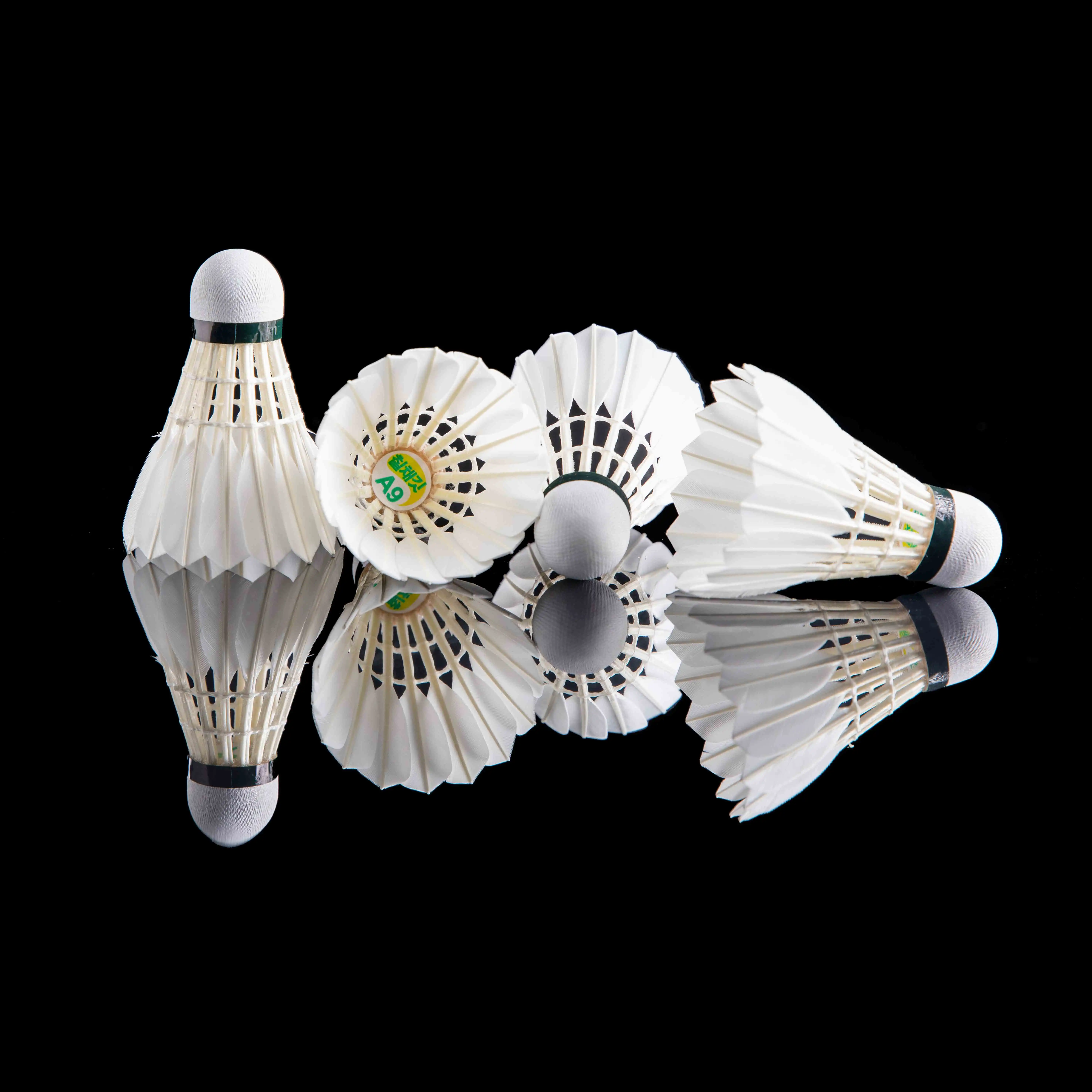 

QiCaiYu A9 Top Quality 100% Goose Feather Shuttlecock Professional Tounament Badminton In Class A, Pure white