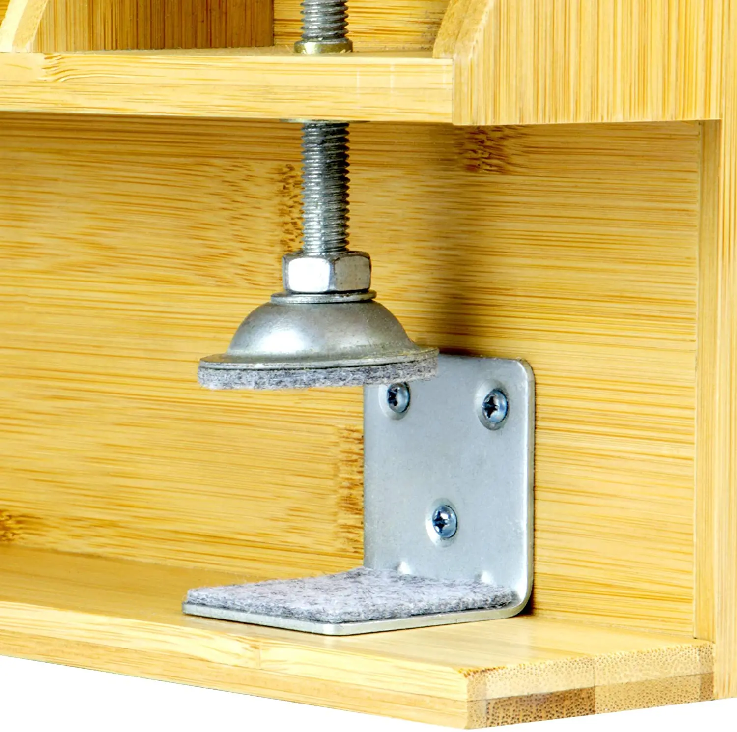 Bamboo Clip M&W On Bedside Shelf Ergonomic Space Saver Side Table