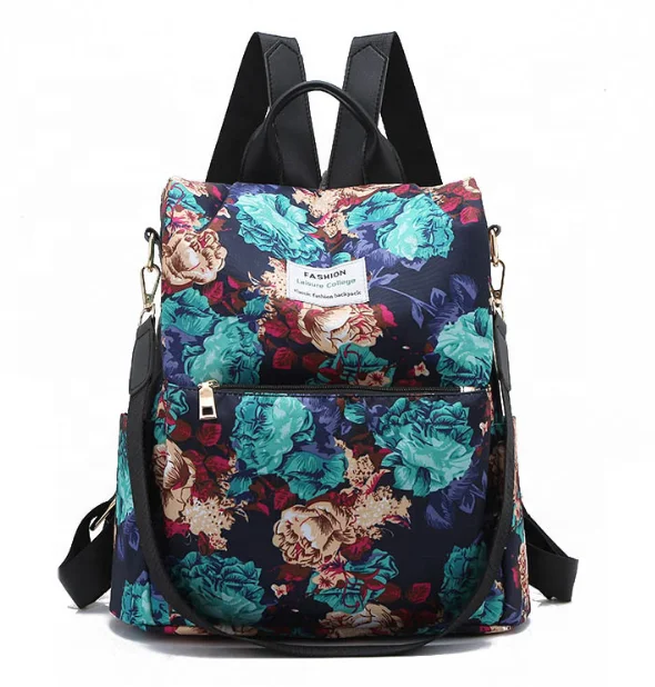 

OEM nylon ladies leisure backpack women fashion college backpack custom print colorful backpack for girls, 8 colors
