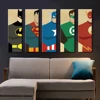 Child Bedroom Unframed Superman Canvas 5 Pieces Superhero Modern bedroom wall decor pictures painting