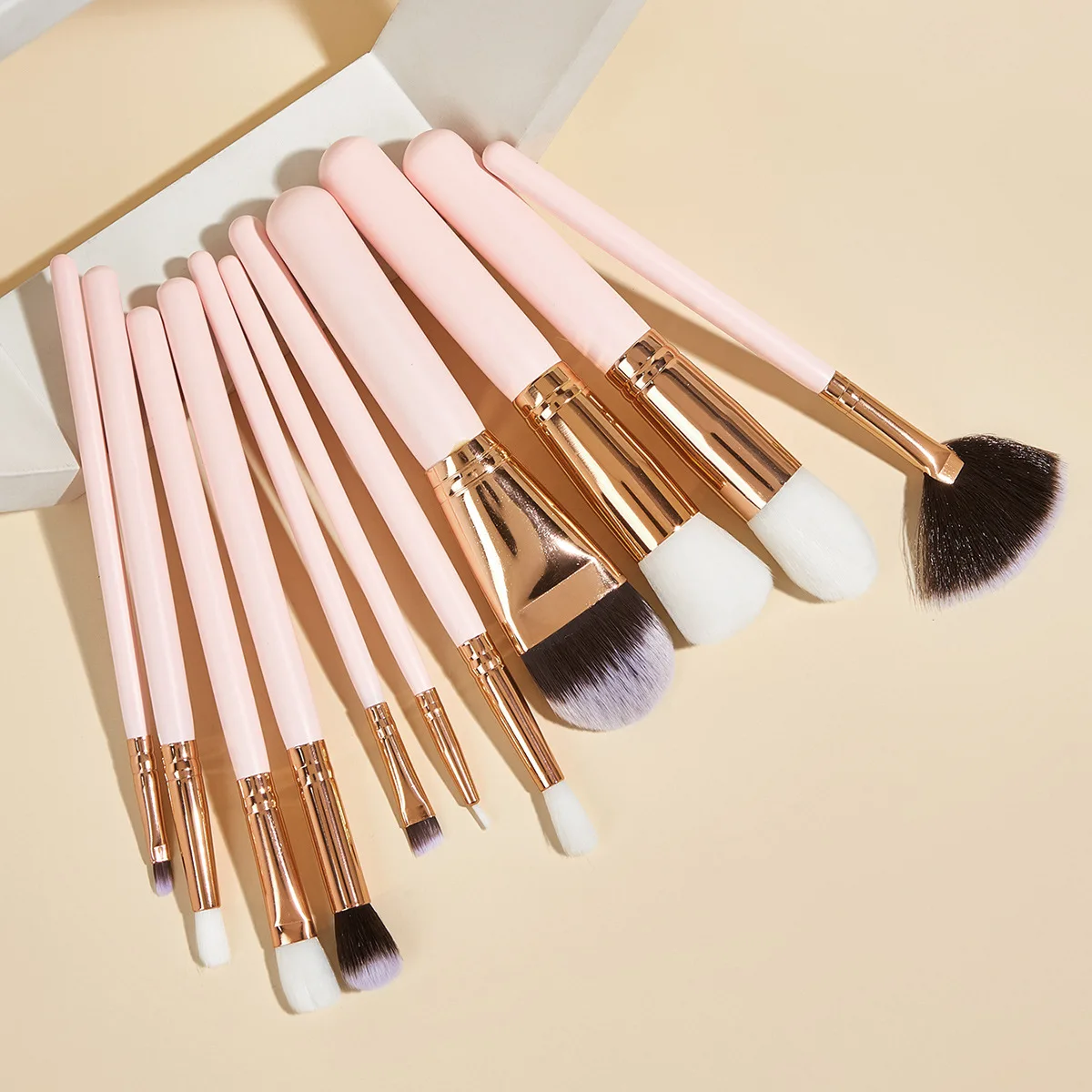 

Pink And Gold 11PCS Makeup Brushes Custom Logo High Quality Make Your Own Makeup Brushes