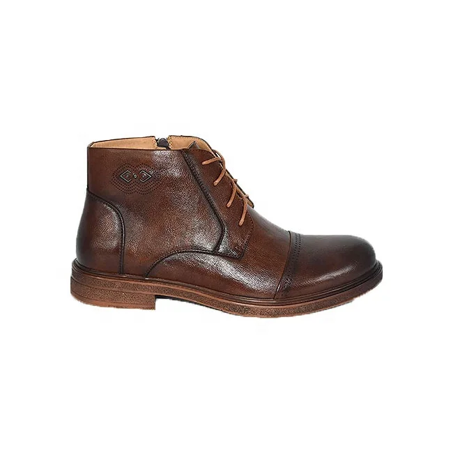 

Fashion Outdoor Comfortable Design Custom Rubber Wear-resist Men Ankle Boots, Coffee