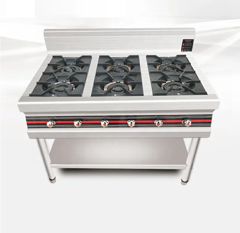 
Factory Hot Sale 2 3 4 6 8 Gas Cooker Burner Stove Stainless Steel Gas Stove 6 head stove 