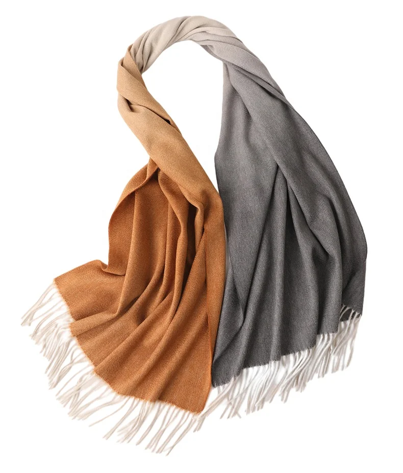 

2023 winter gradient color cashmere ladies scarf custom design luxury elegant fashion cashmere scarves shawl for women jb