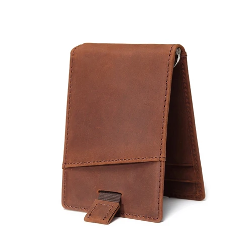 

Men's Travel Rfid Blocking Soft Crazy Horse Leather Bifold Card Holder, Customized color