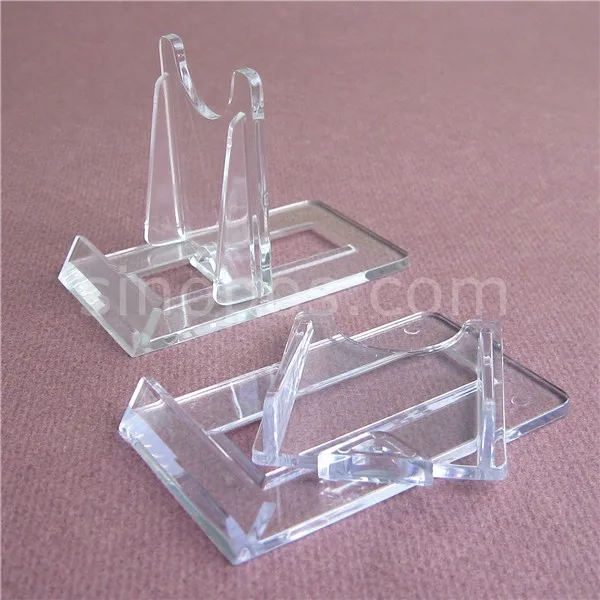 
10pack Plastic Twist Adjustable Sliding Stand 7cm, card coin plate cell phone jewelry display rack movable clear acrylic bracket 