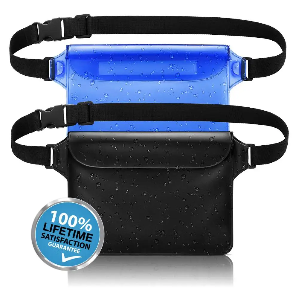 

Waterproof Pouch With Waist Strap Tablet Case Waterproof Swimming Beach Pouch Dry Case, Black/clear/pink/blue/green/yellow