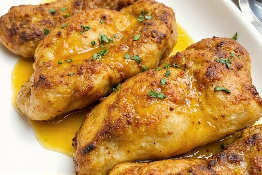 Close-up of Spiced Butter Melted Over Chicken