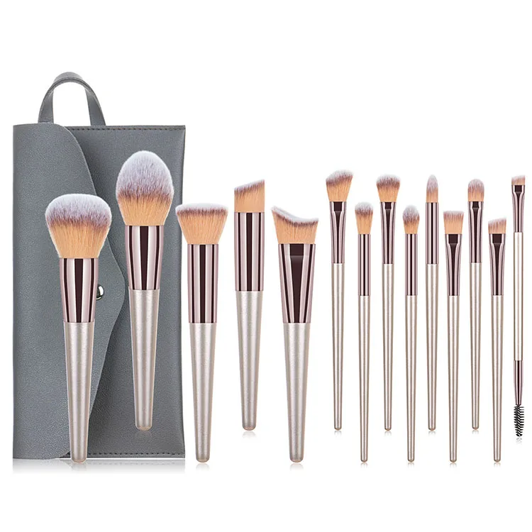 

Plastic Handle Synthetic Nylon Hair Professional Makeup Brushes Private Label Wholesale New Style Vegan Luxury Makeup Brush Sets