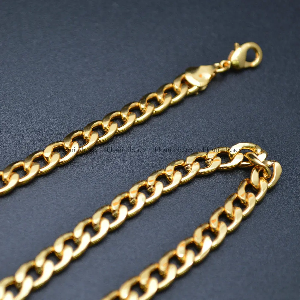 

18k Gold Plaitng Nickle Free 6x9mm Flat Oval Big Necklace Chains Jewelry Findings