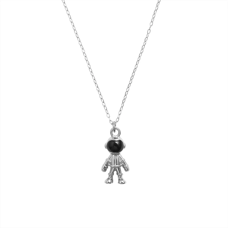 

Astronaut robot sweater chain couples necklace hip hop personality jewelry titanium steel