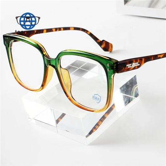 

Teenyoun Eyewear Fashion Design Square Rice Nail Frame Eye Glasses Colorful Large Blue Light Blocking Uv400