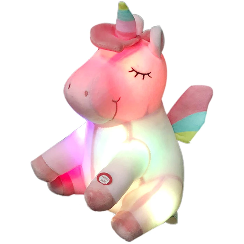 
30cm Glowing Peluches unicornio LED Stuffed Pillow Plush Unicorn Led Light up Unicorn Toys 