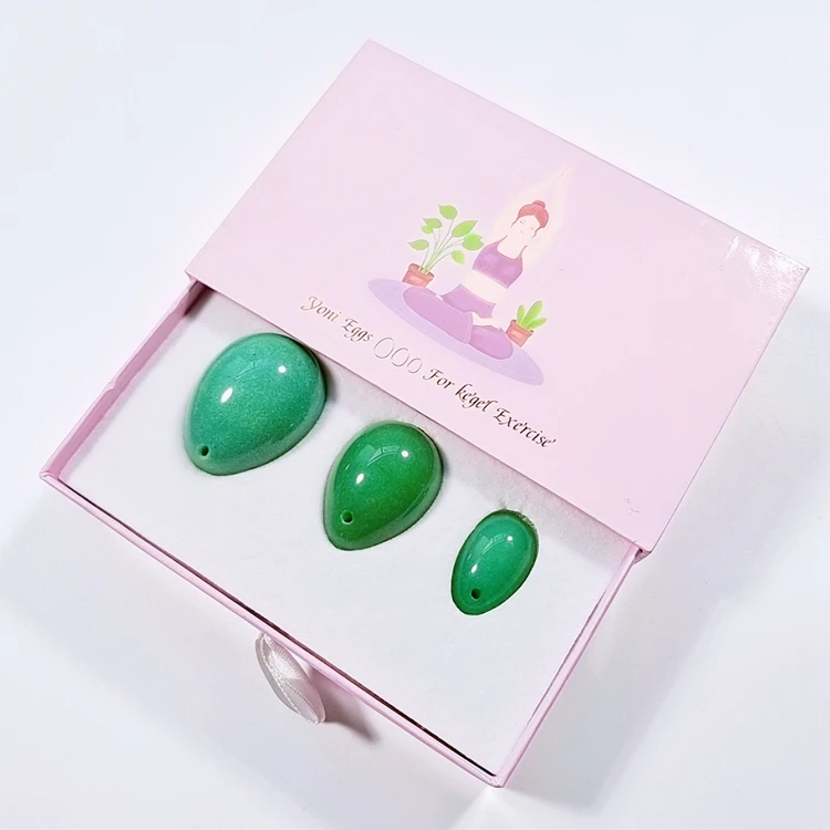 

Customized logo hot selling the collectibles Drilled Yoni Eggs Quartz Jade Egg for fengshui decoration