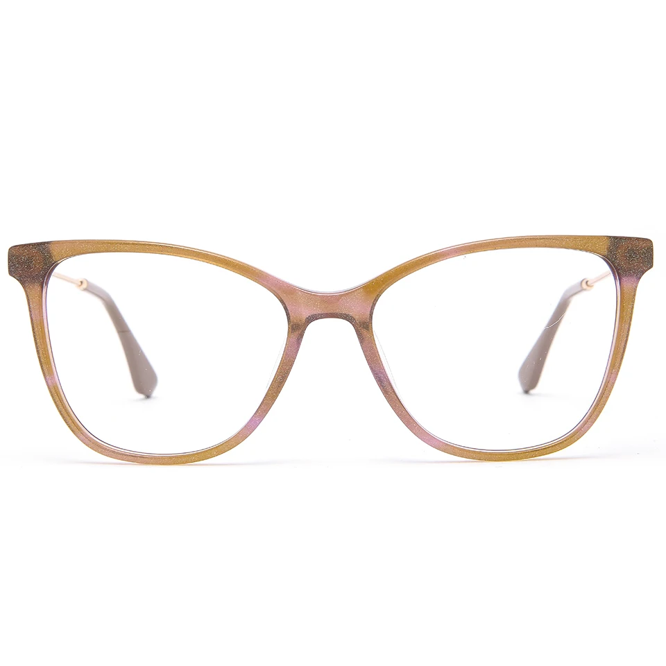 

Popular Acetate with Metal cat eye eyeglasses frames fashion crystal frames optical frames