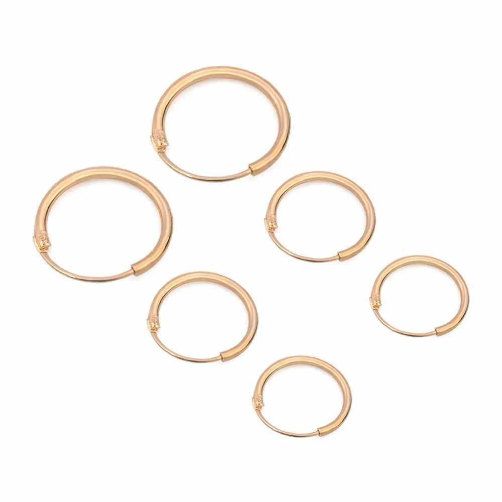 

3 Pairs/Set Simple Exquisite Alloy Round Earrings for Women and Men