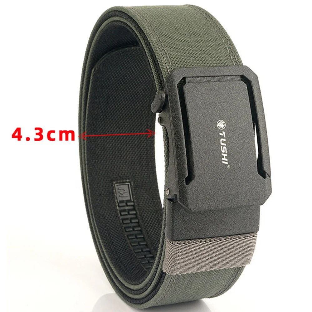 In-stock Wholesale TUSHI Men's Outdoor Training Tactical Belt Hard Nylon with Alloy Buckle Webbing 120cm Customizable Factory