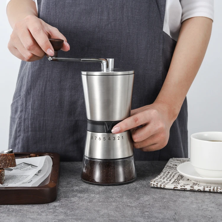 

adjustable manual coffee bean grinder coffee mill manual stainless steel hand coffee grinder with ceramic grinder